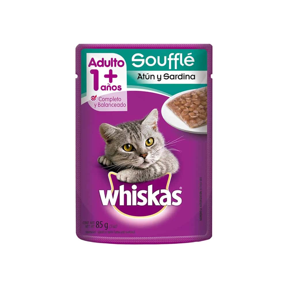 Comida para gatos adultos soufflé de atún y sardina Whiskas (85 g / 2.99 oz) - Miniatura 3