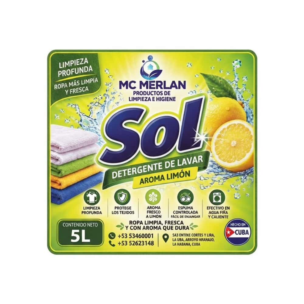 Detergente líquido de lavar con aroma a limón MC Merlan (5 L) - Miniatura 3