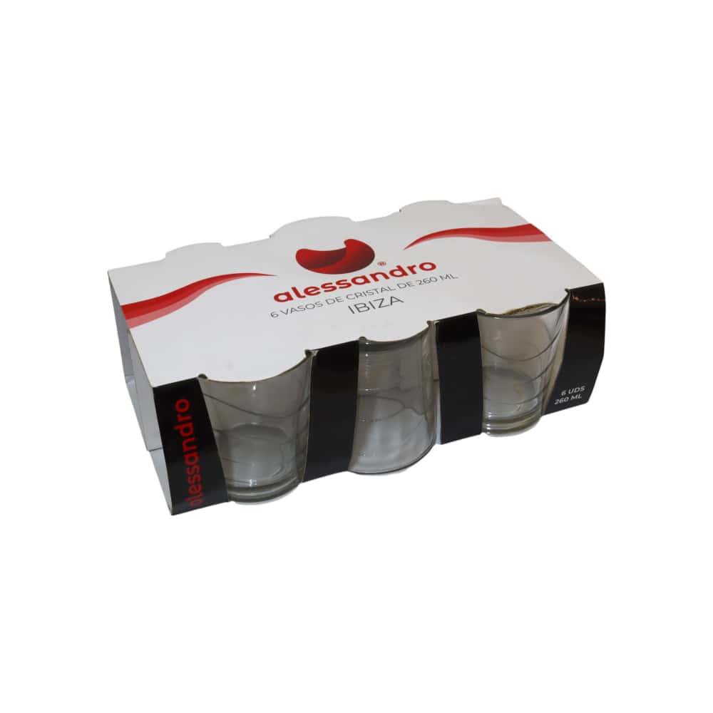Juego de 6 vasos cristal agua Ibiza 260 ml Alessandro - Miniatura 2