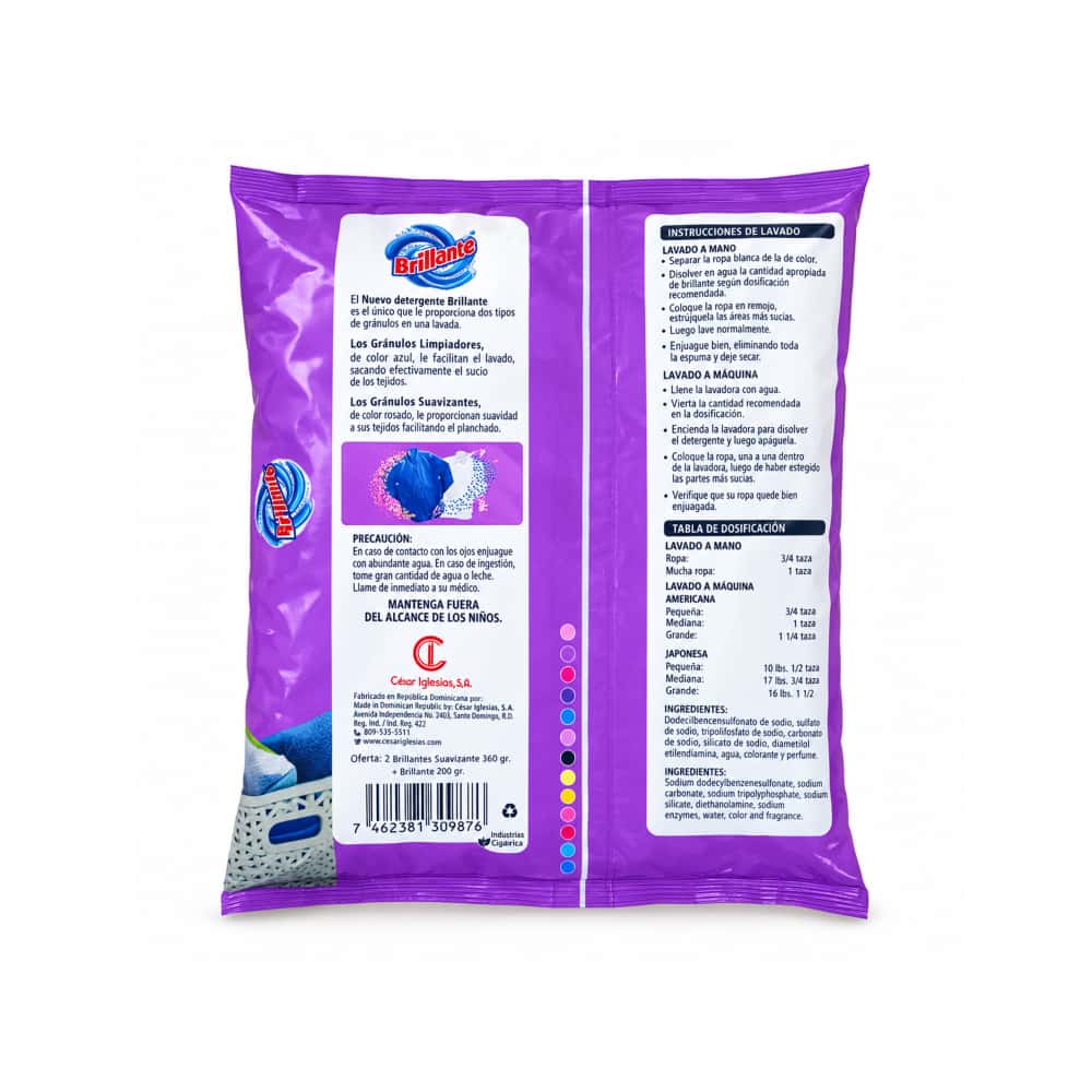 Detergente en polvo con suavizante Brillante (360 g / 12.70 oz) - Miniatura 3