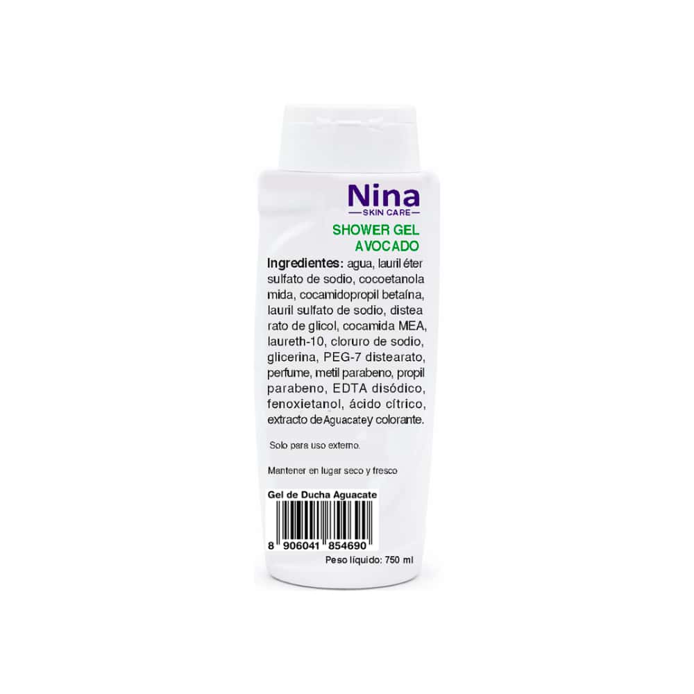 Gel para ducha aroma aguacate Nina (750 ml) - Miniatura 2