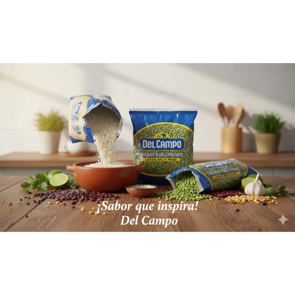 Arroz de grano largo Del Campo (2.27 kg / 5 lb) + Chícharos verdes partidos Del Campo (454 g / 1 lb) - Miniatura 4