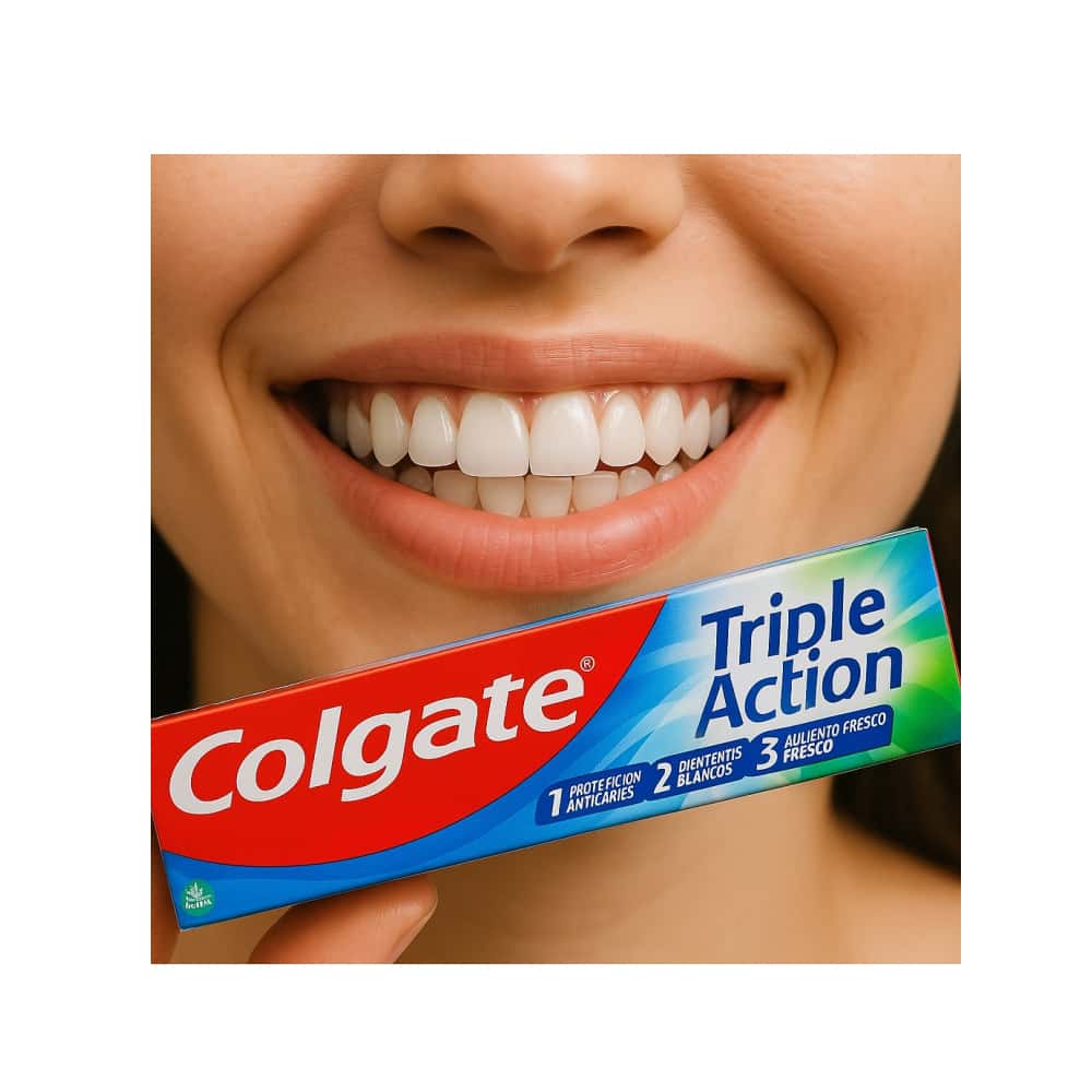 Pasta de dientes triple acción sabor menta intenso Colgate (3 x 75 ml) - Miniatura 5