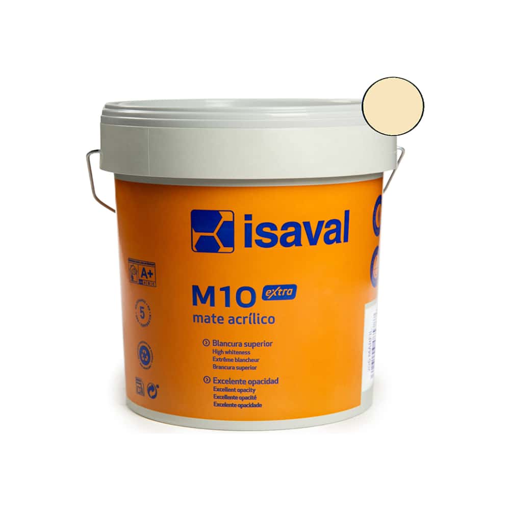 Pintura acrilica interior y exterior color marfil M - 10 Isaval (5 Kg / 11 lb) - Miniatura 1