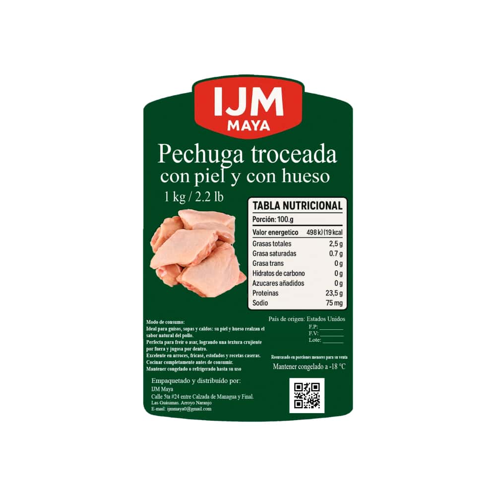 Pechuga troceada con piel y con hueso IJM Maya (1 kg / 2.2 lb) - Miniatura 4