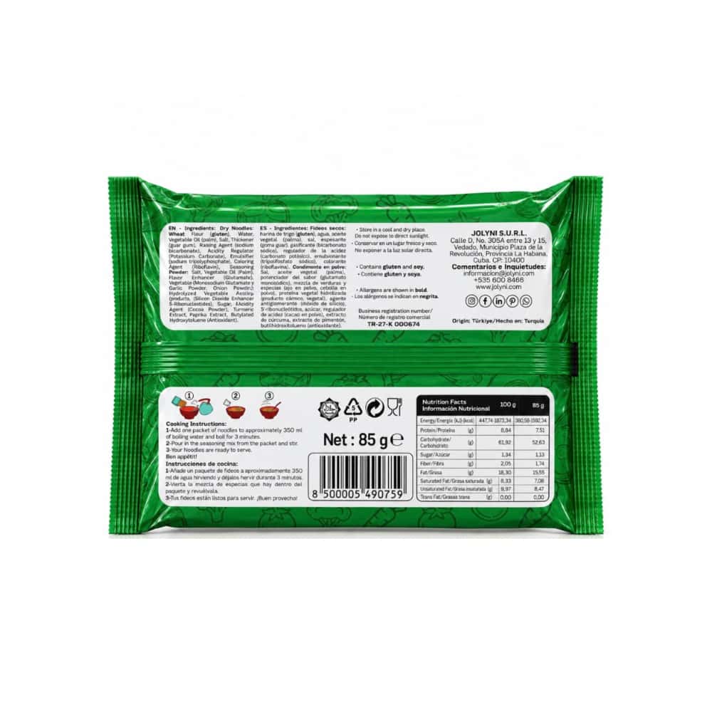 Sopa de fideos instantáneos sabor a vegetales Jolyni (85 g / 3 oz) - Miniatura 2