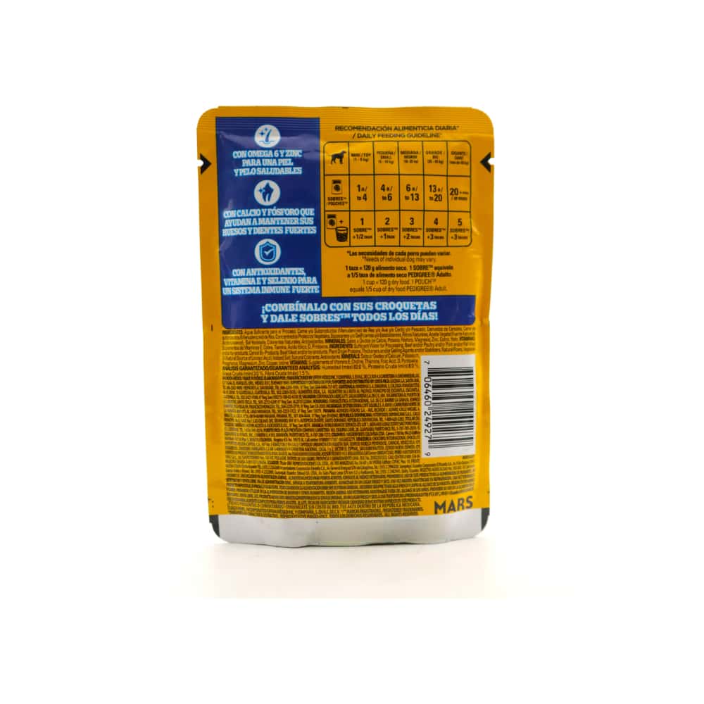 Comida para perros adultos res en filete Pedigree (100 g / 3.52 oz) - Miniatura 4