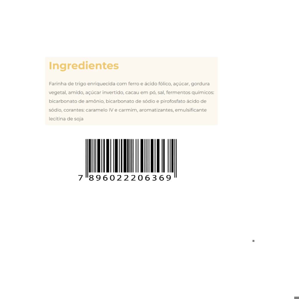 Galletas de chocolate con relleno sabor a chocolate Pica Pau Todeschini (12 x 115 g / 4.06 oz) - Miniatura 4