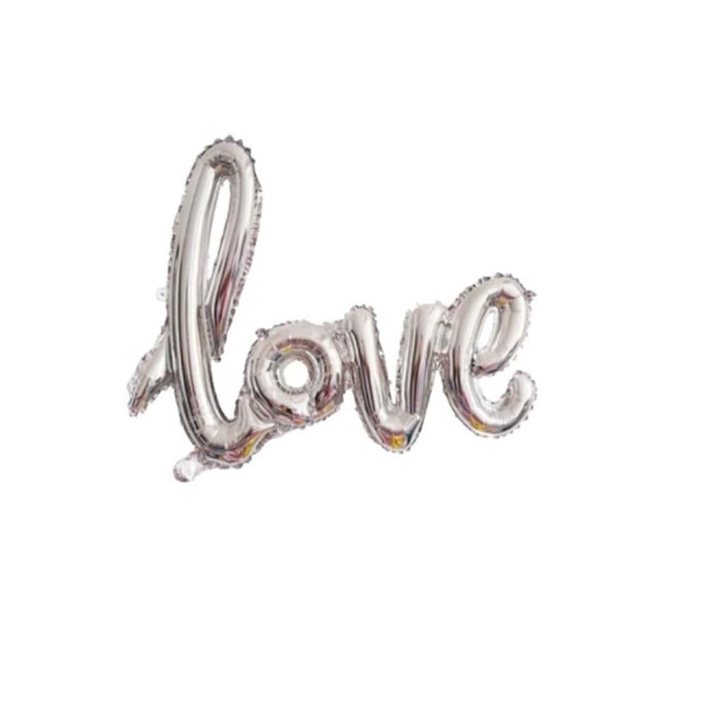 Globo "Love" en plateado Ballon - Miniatura 1
