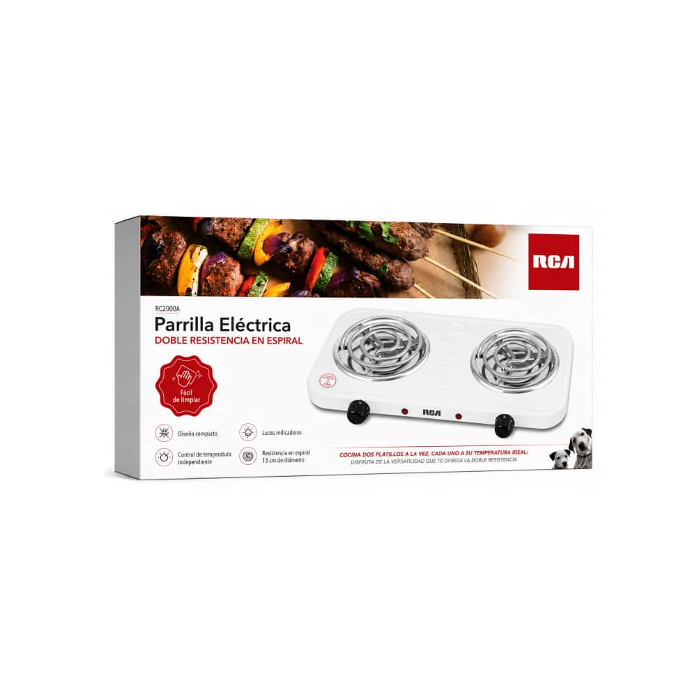 Parrilla eléctrica doble resistencia en espiral 2000 W RCA RC2000A - Miniatura 3