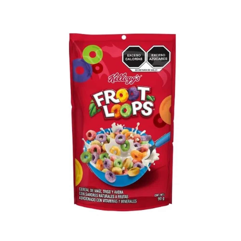 Cereal de maíz, trigo y avena con sabores naturales a frutas Froot Loops Kellogg’s (90 g / 3.17 oz) - Miniatura 2