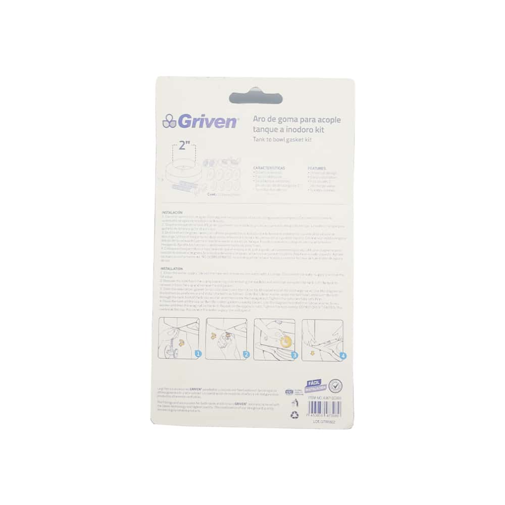 Kit completo para acople de inodoro con descarga de 2" Griven - Miniatura 4