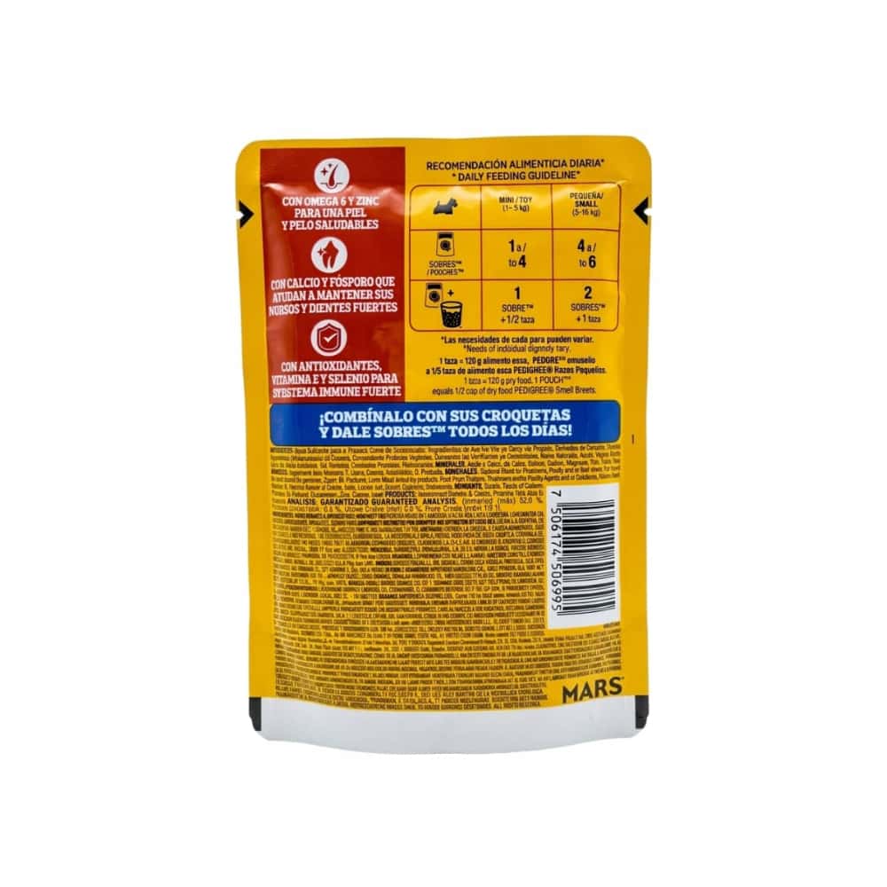 Comida para perros razas pequeñas sabor cordero en filete Pedigree (100 g / 3.5 oz) - Miniatura 7