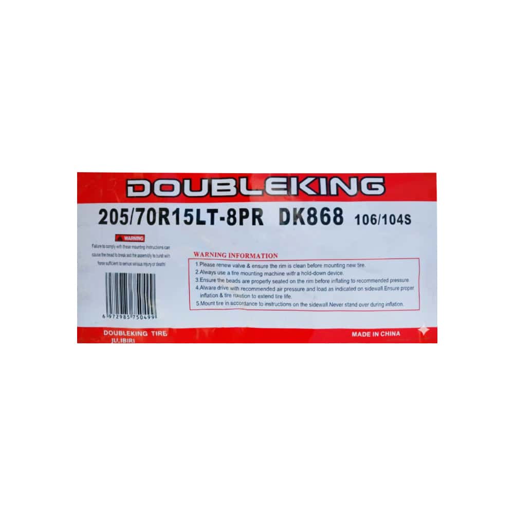Neumático - goma - para carro 205/70 R15 LT DK868 Double King - Miniatura 4