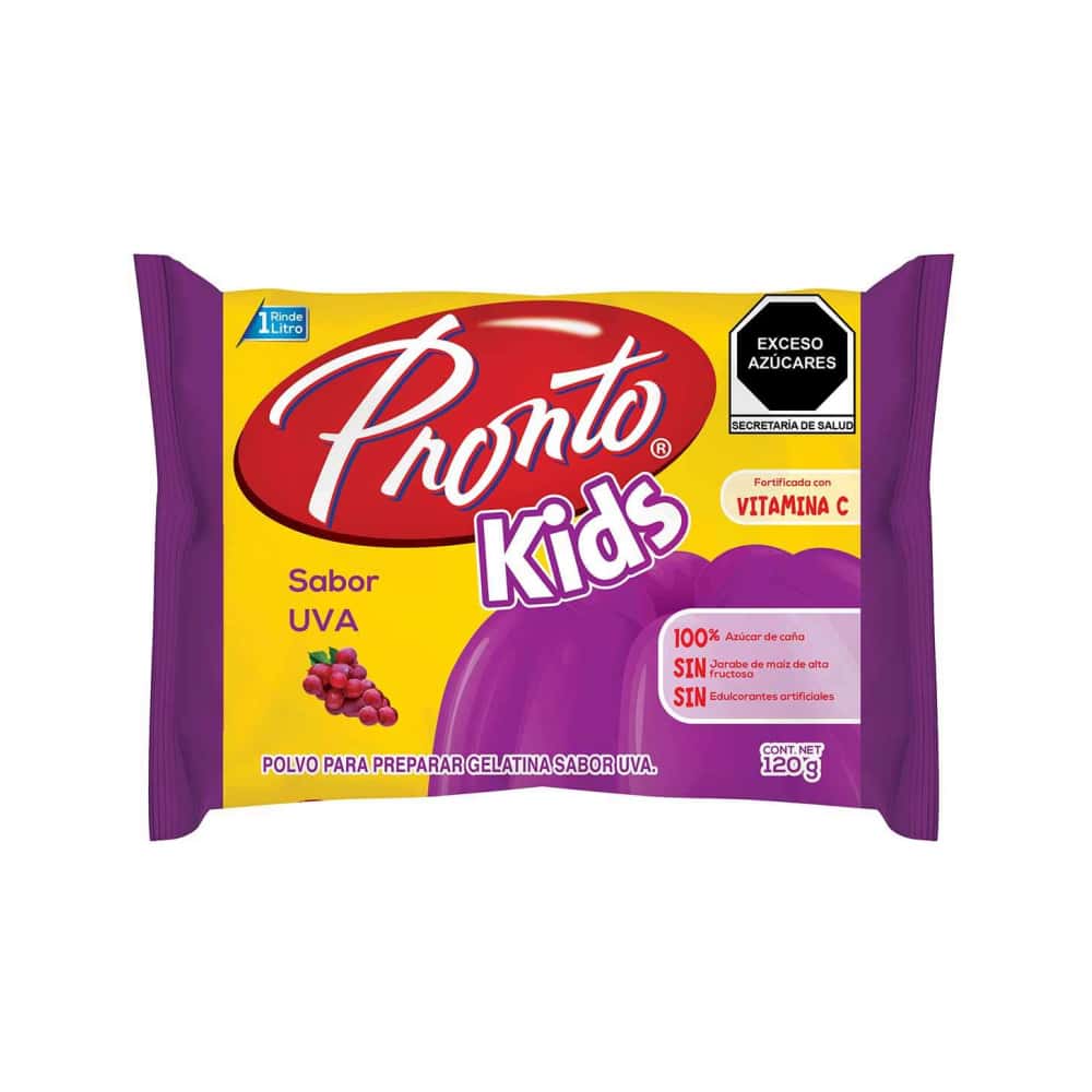 Polvo para preparar gelatina sabor uva Pronto (120 g / 4.23 oz) - Miniatura 1