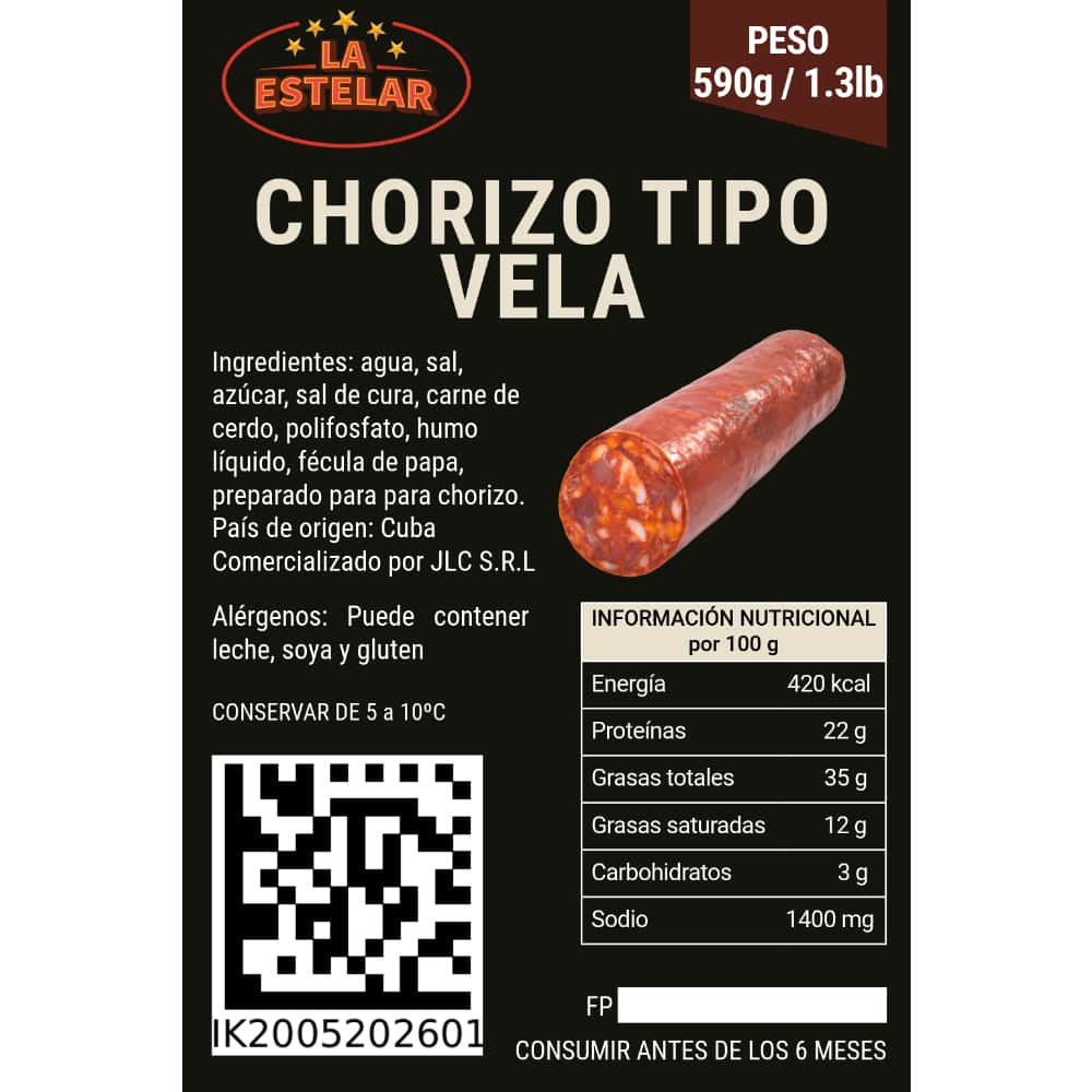 Chorizo tipo vela La Estelar (590 g / 1.3 lb) - Miniatura 2