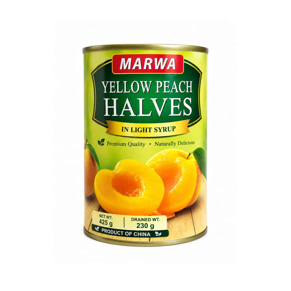 Mitades de melocotón amarillo en almíbar ligero Marwa (425 g / 14.99 oz) - Miniatura 1
