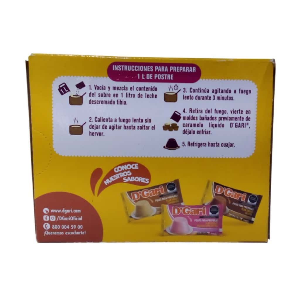 Polvo para preparar flan sabor vainilla D'Gari (134 g / 4.7 oz) - Miniatura 4