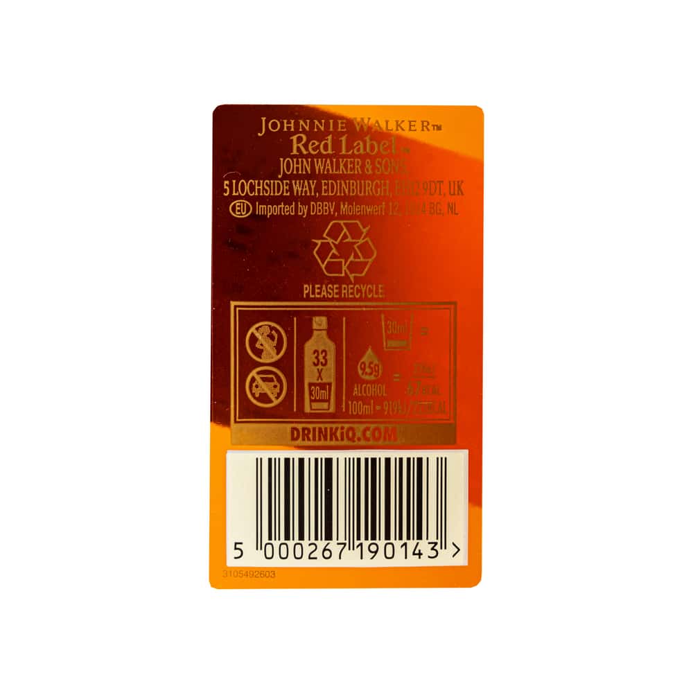 Whisky Red Label Johnnie Walker (1 L) - Miniatura 3