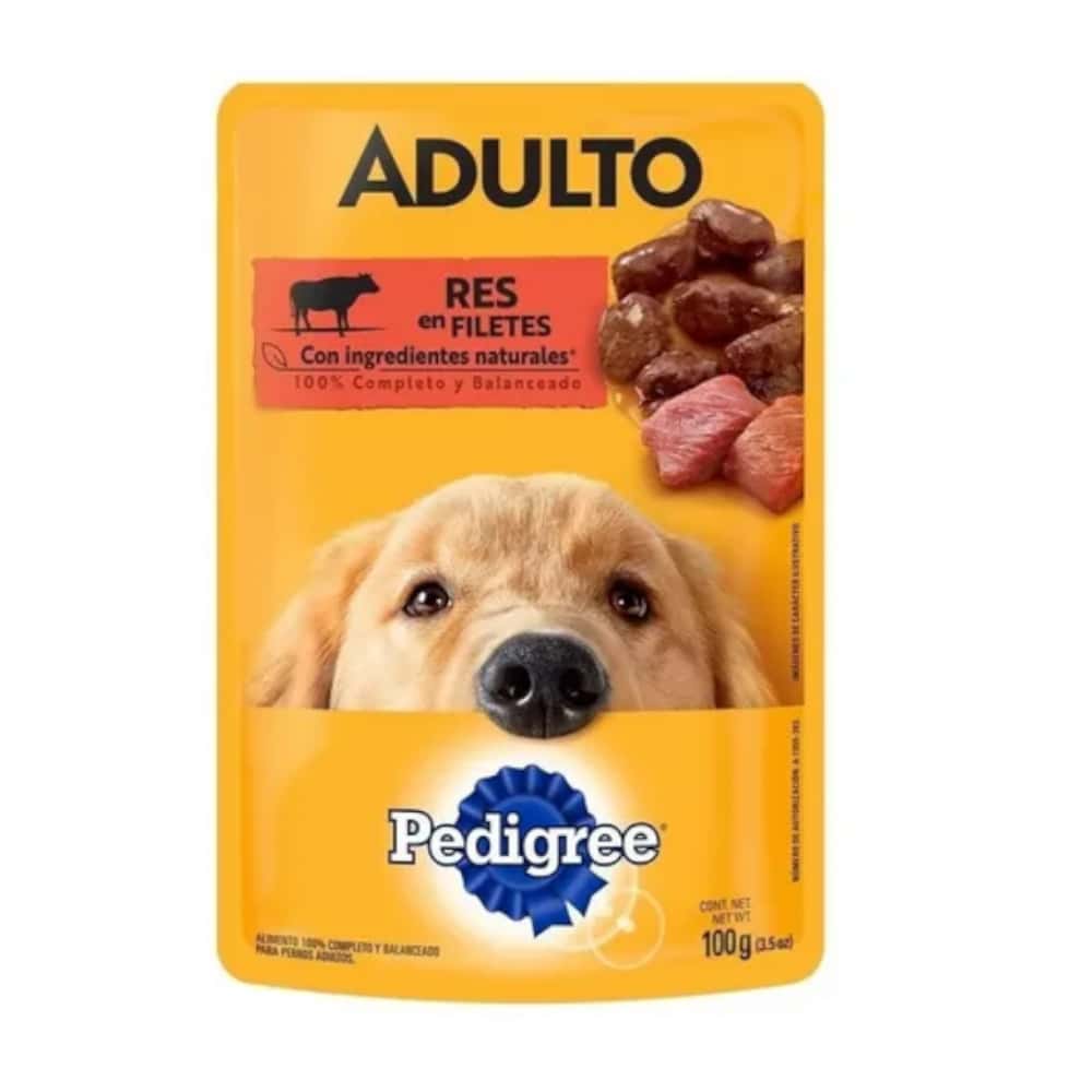 Comida para perros adultos res en filete Pedigree (100 g / 3.52 oz) - Miniatura 1
