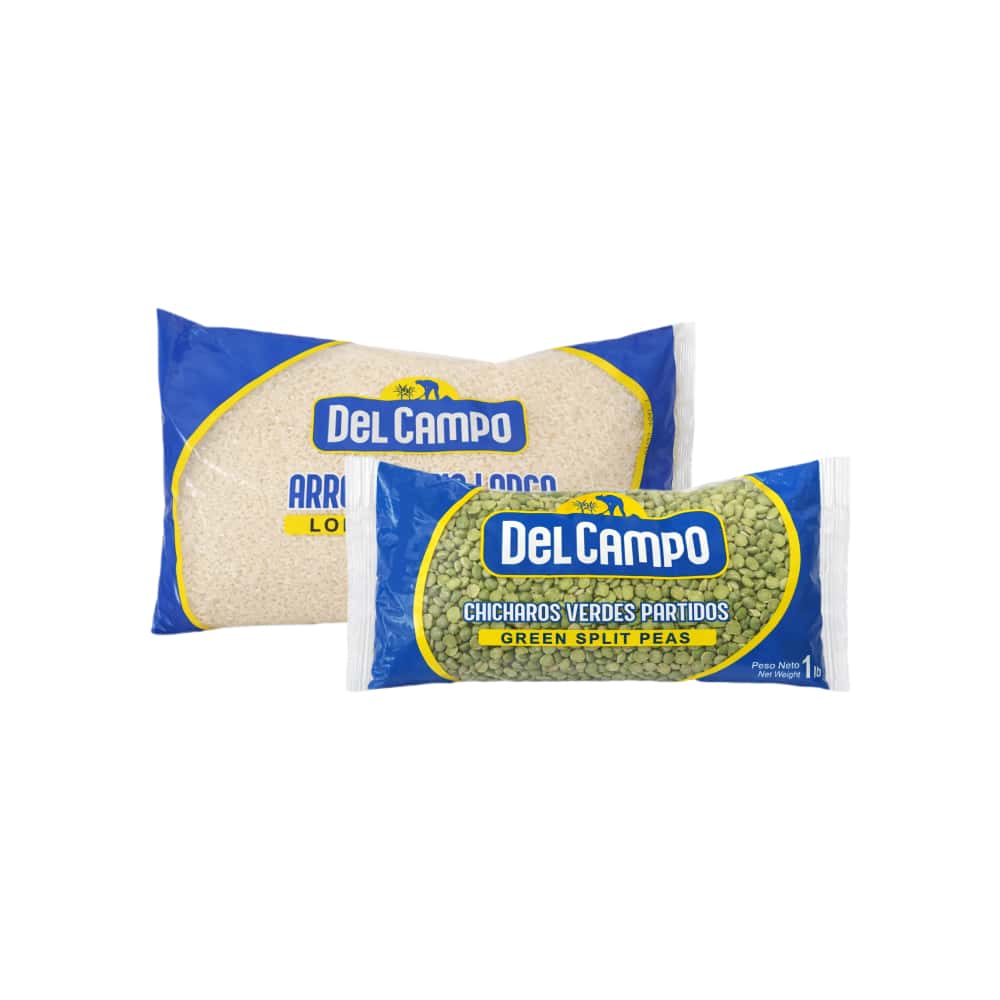 Arroz de grano largo Del Campo (2.27 kg / 5 lb) + Chícharos verdes partidos Del Campo (454 g / 1 lb) - Miniatura 1