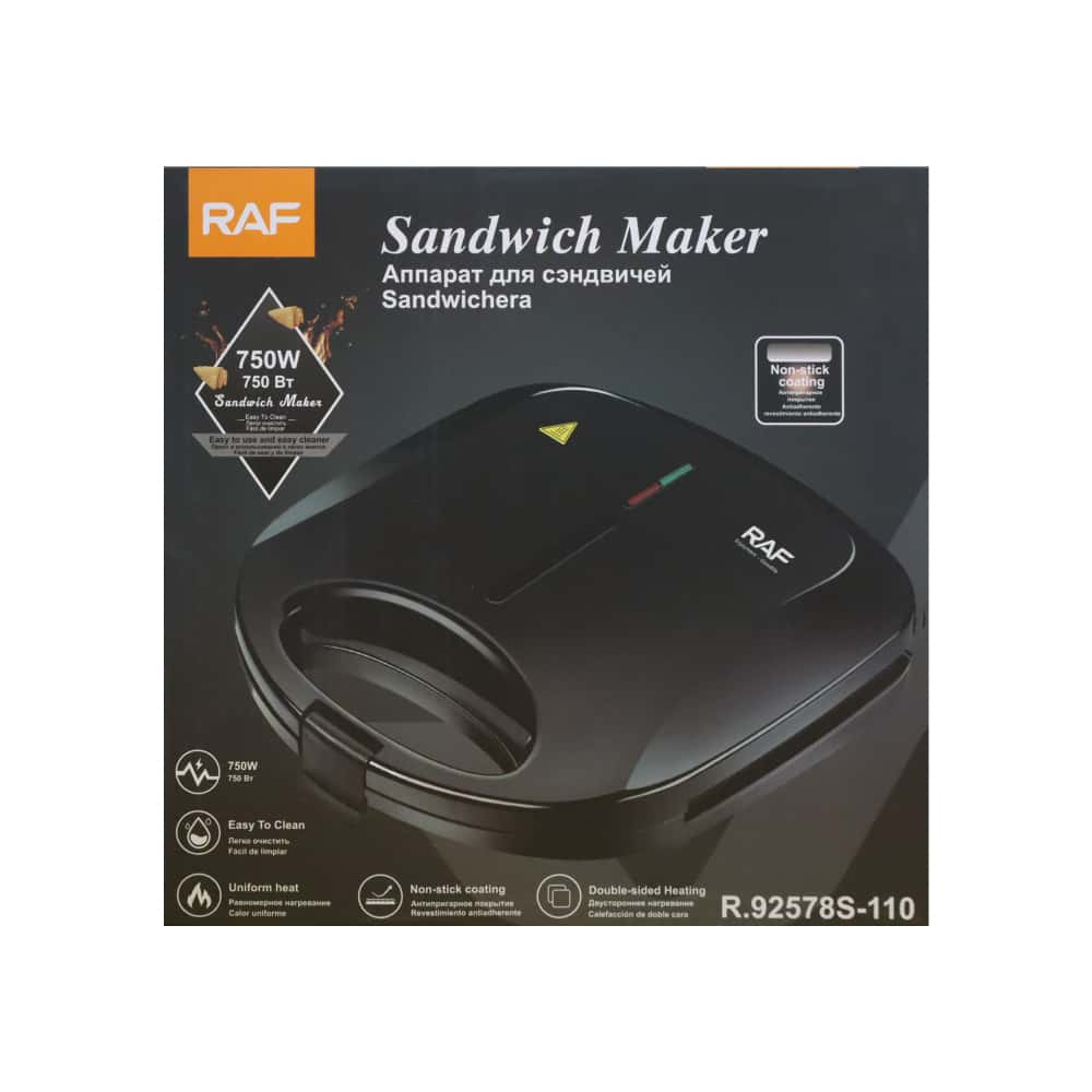 Sandwichera negra 750 W RAF R.92578S-110 - Miniatura 4