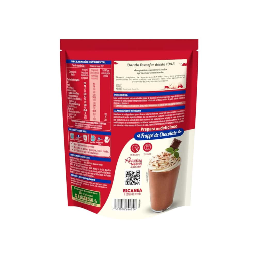 Alimento en polvo para preparar bebida a base de leche con grasa vegetal, adicionado de vitaminas y minerales Carnation Clavel (460 g / 1.01 lb) - Miniatura 3