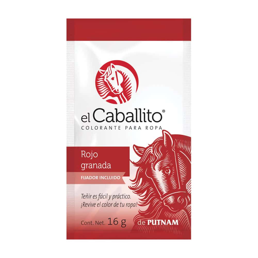 Colorante para ropa rojo granada El Caballito (16 g) - Miniatura 1