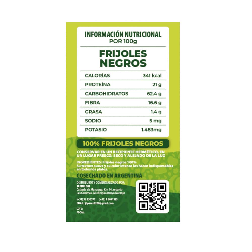 Frijoles negros Campo Vivo (8 x 1 kg / 2.2 lb) - Miniatura 2