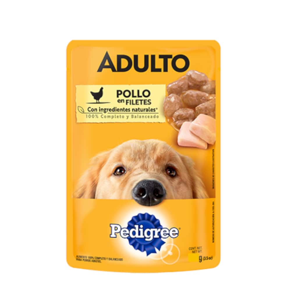 Comida para perros adultos pollo en filetes Pedigree (100 g / 3.52 oz) - Miniatura 1
