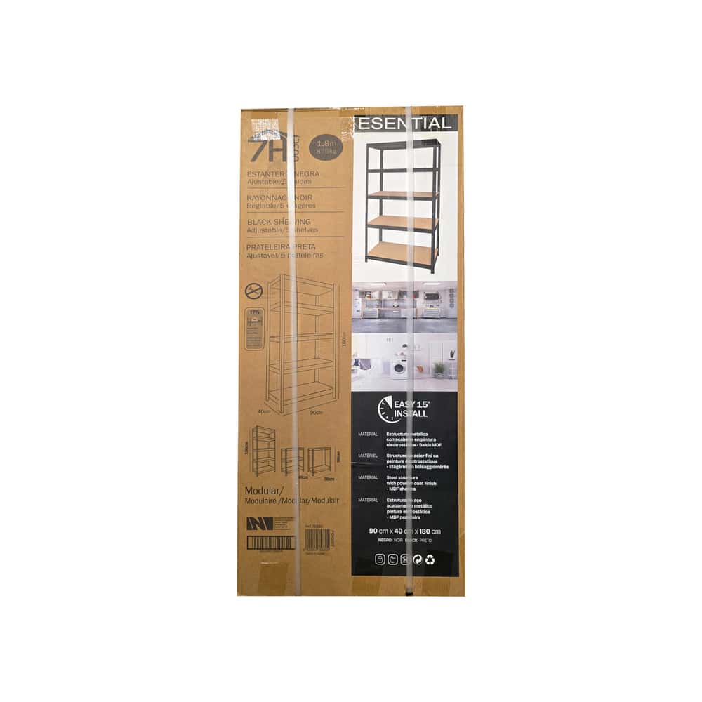 Estantería galvanizada 5 niveles ajustables 90 cm x 40 cm x 180 cm 7house - Miniatura 4