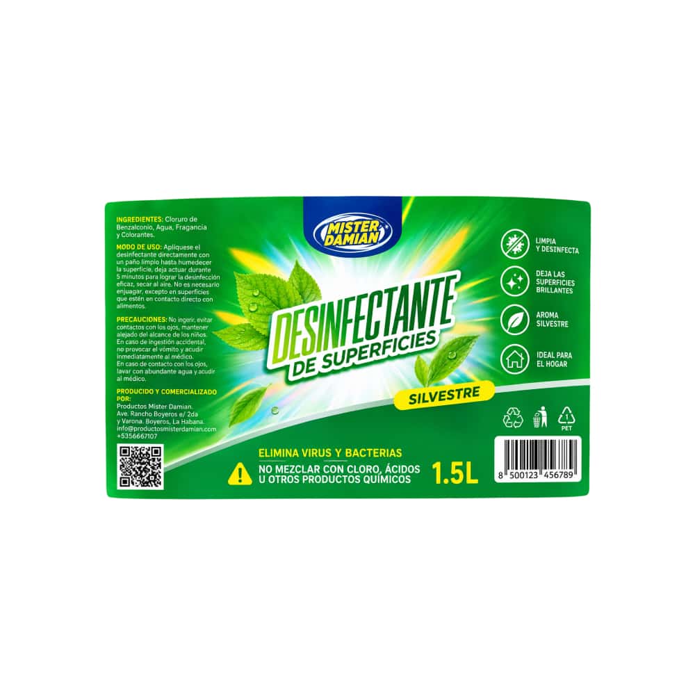 Desinfectante de superficie aroma silvestre Mister Damian (1.5 L) - Miniatura 3