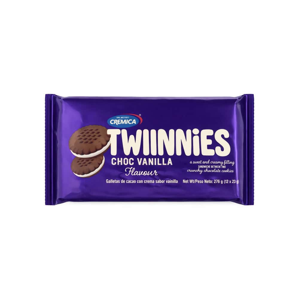 Galletas de chocolate con crema sabor a vainilla Mrs Bector's Cremica Twinnies (276 g / 9.7 oz) - Miniatura 1