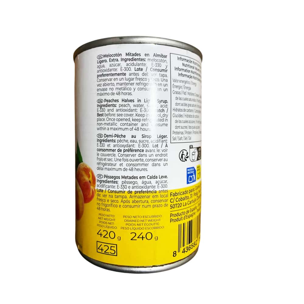 Melocotón mitades en almíbar Extra (420 g / 14.81 oz) - Miniatura 3