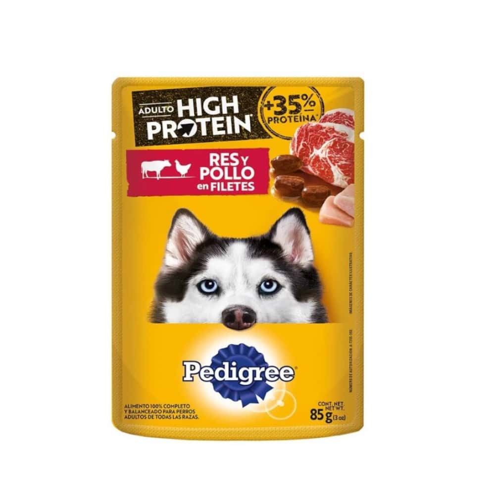 Comida para perros adultos sabor res y pollo en filetes Pedigree (85 g / 2.99 oz) - Miniatura 1