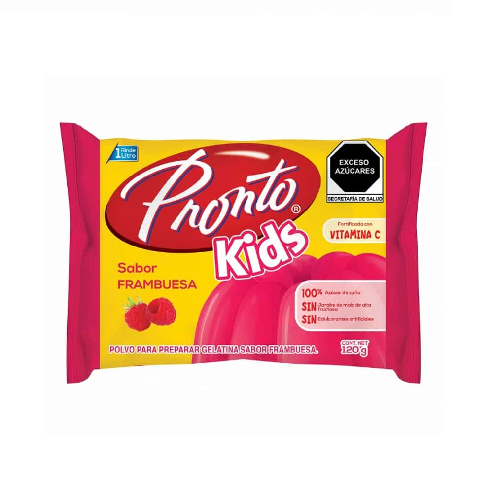 Polvo para preparar gelatina sabor frambuesa Pronto (120 g / 4.23 oz) - Miniatura 1