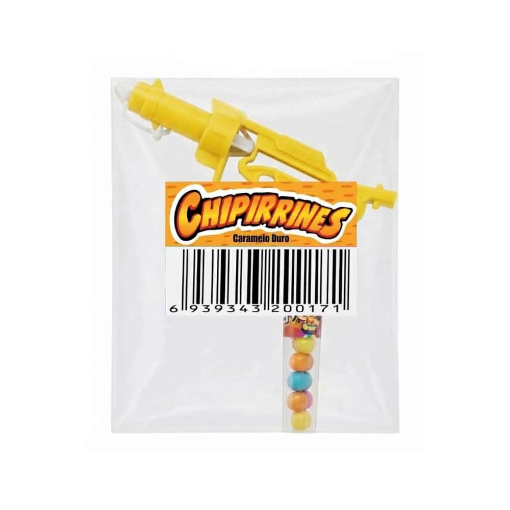 Pistola de juguete amarillo con caramelos Chipirrines - Miniatura 2