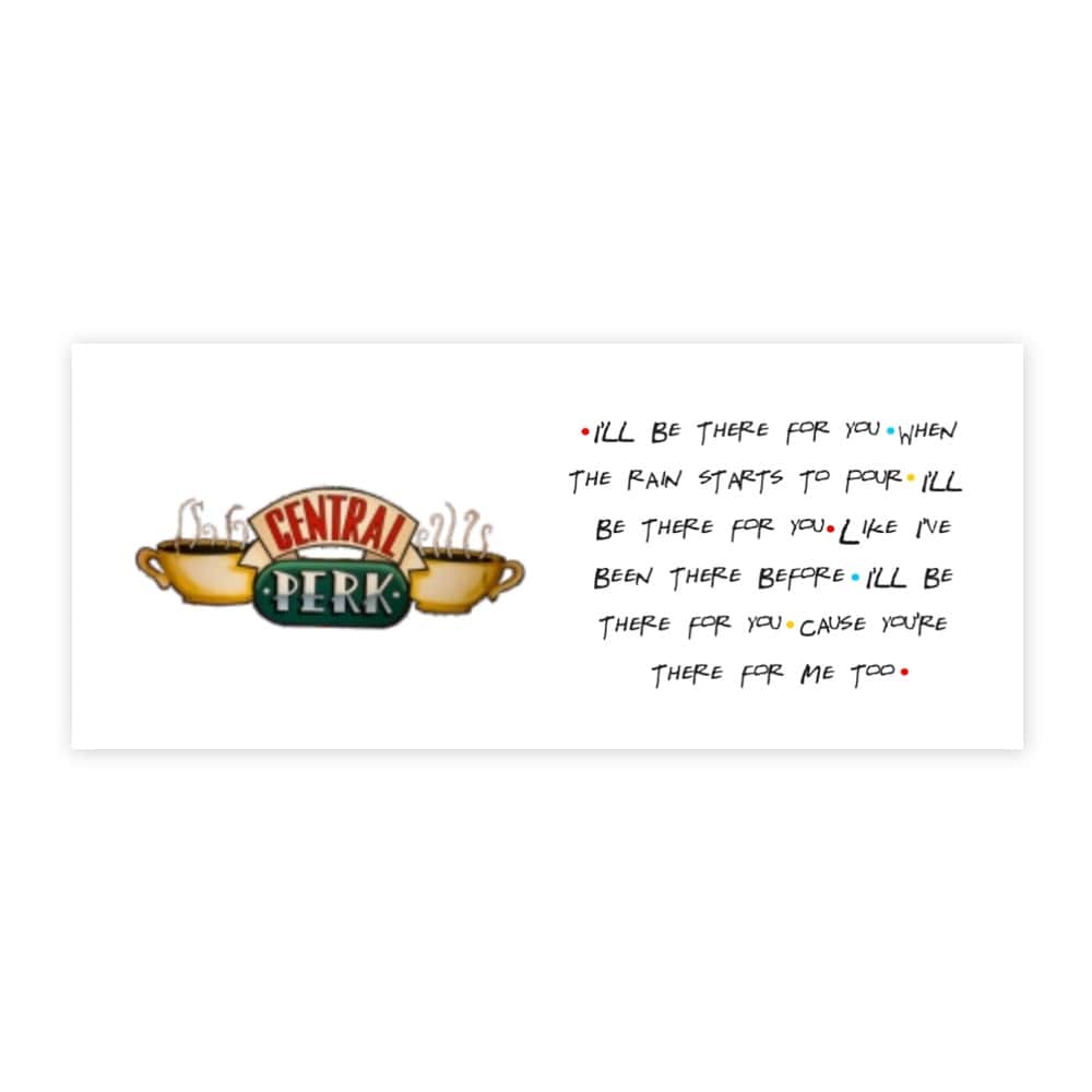 Jarra blanca y anaranjada de cerámica con diseño impreso tema Friends - Miniatura 2