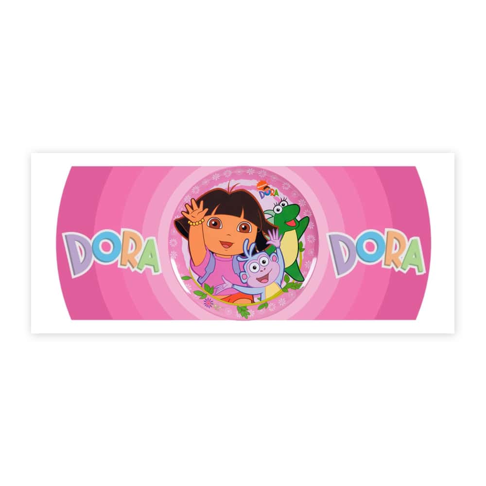 Jarra blanca y rosada de cerámica con diseño impreso tema Dora la exploradora - Miniatura 3