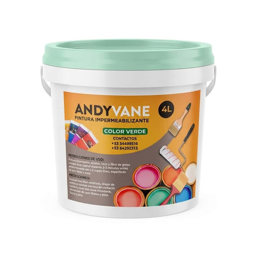 Pintura impermeabilizante color verde Andyvane (4 L) - Miniatura 1