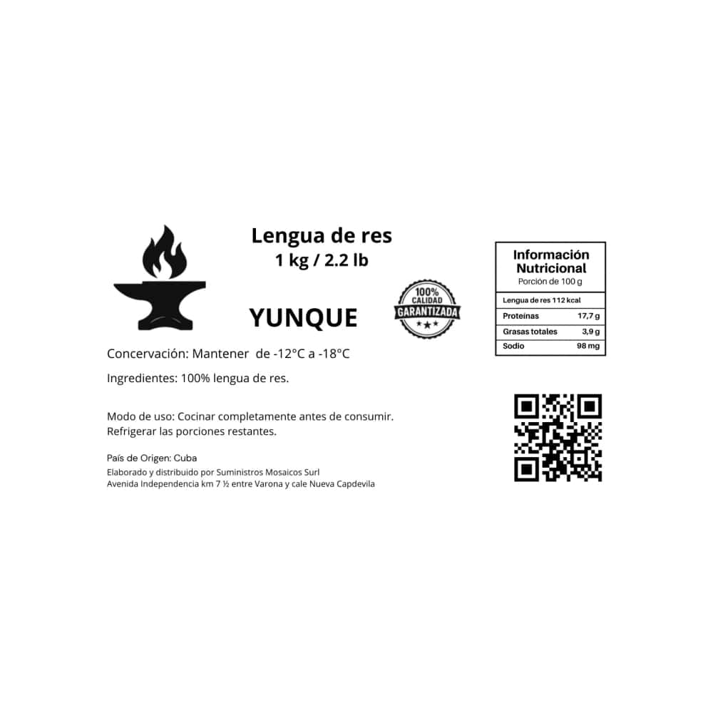 Lengua de res natural Yunque (1 kg / 2.2 lb) - Miniatura 3