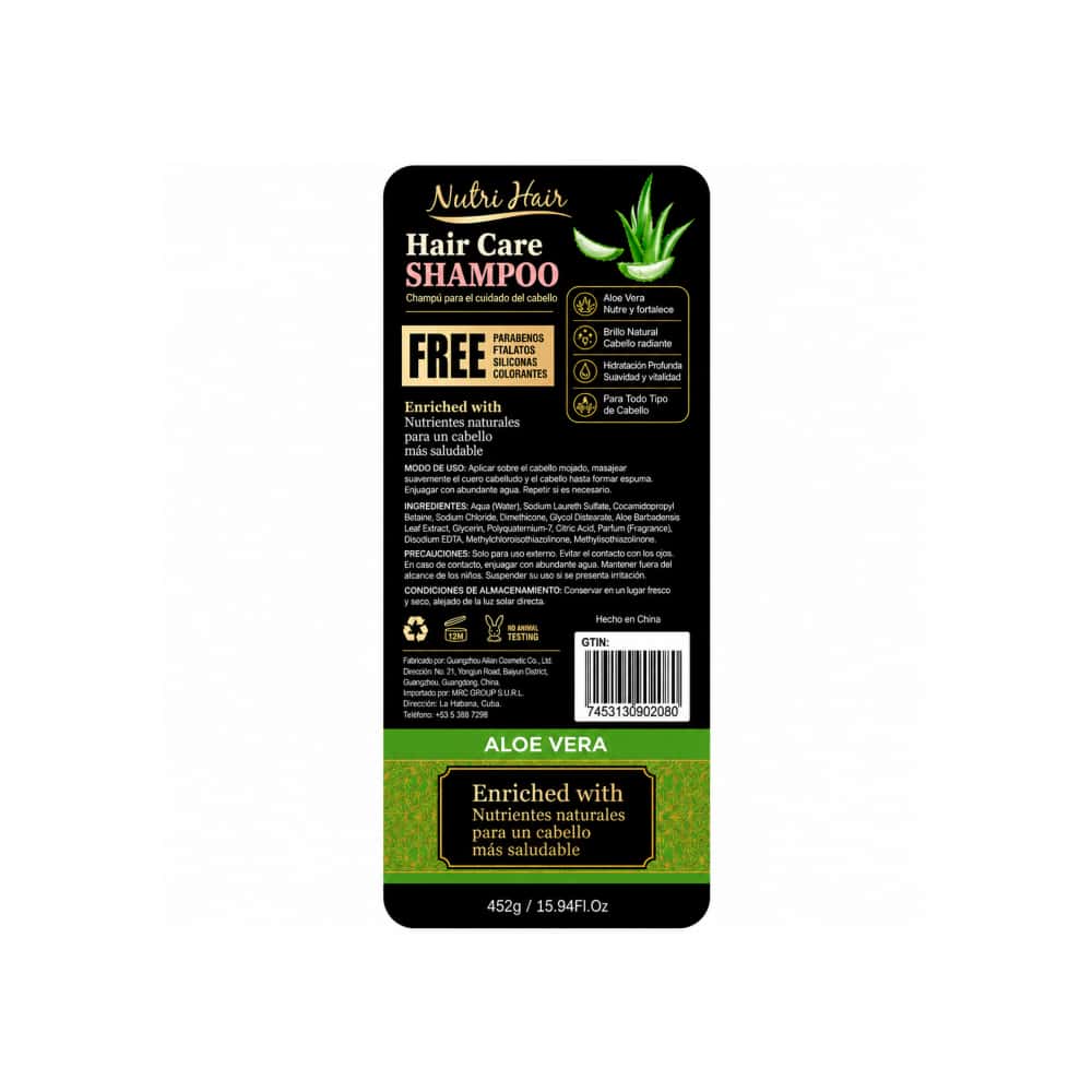 Champú para el cuidado del cabello con Aloe Vera Nutri Hair (452 g / 15.94 fl oz) - Miniatura 3