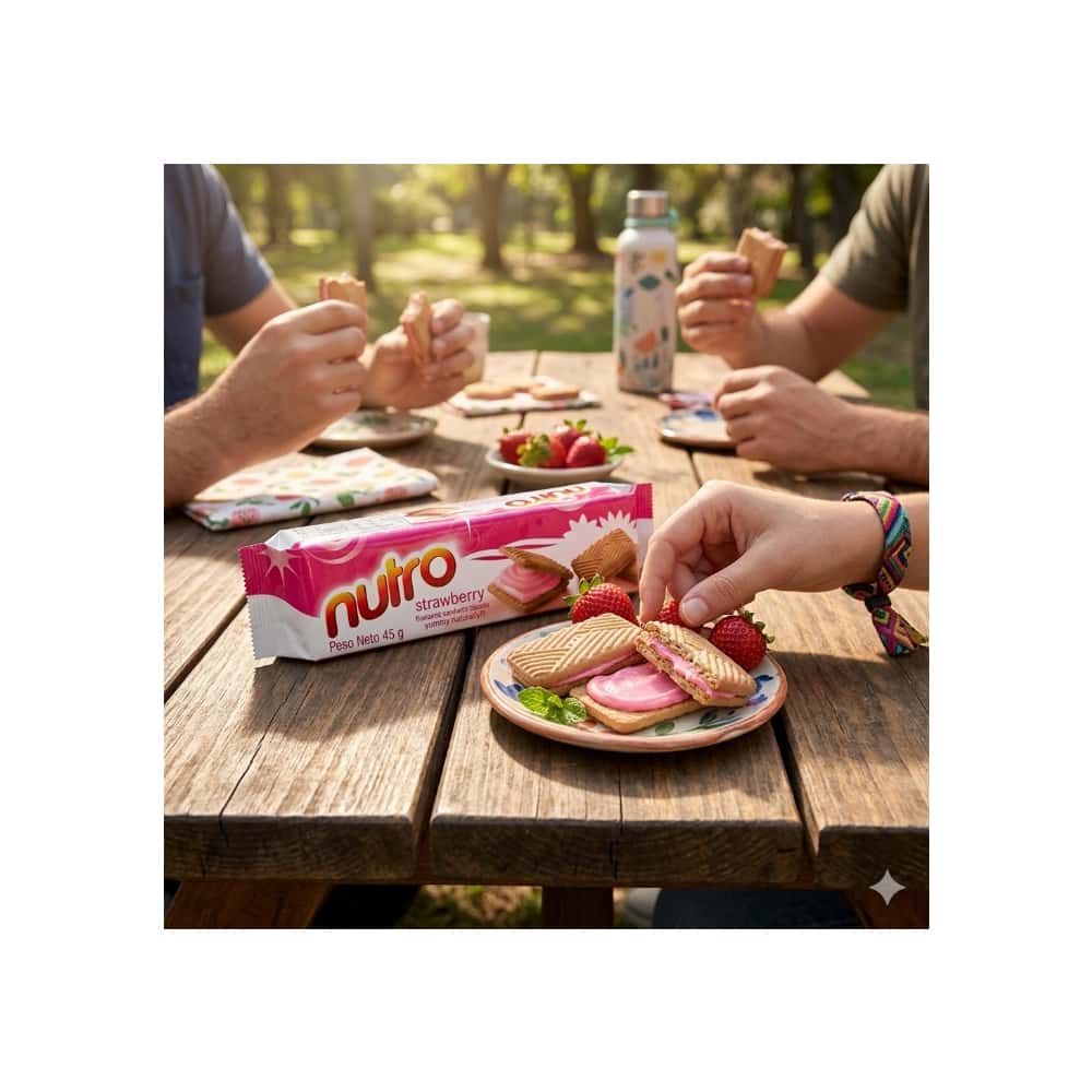 Galletas sándwich con crema sabor fresa Nutro (45 g / 1.58 oz) - Miniatura 4