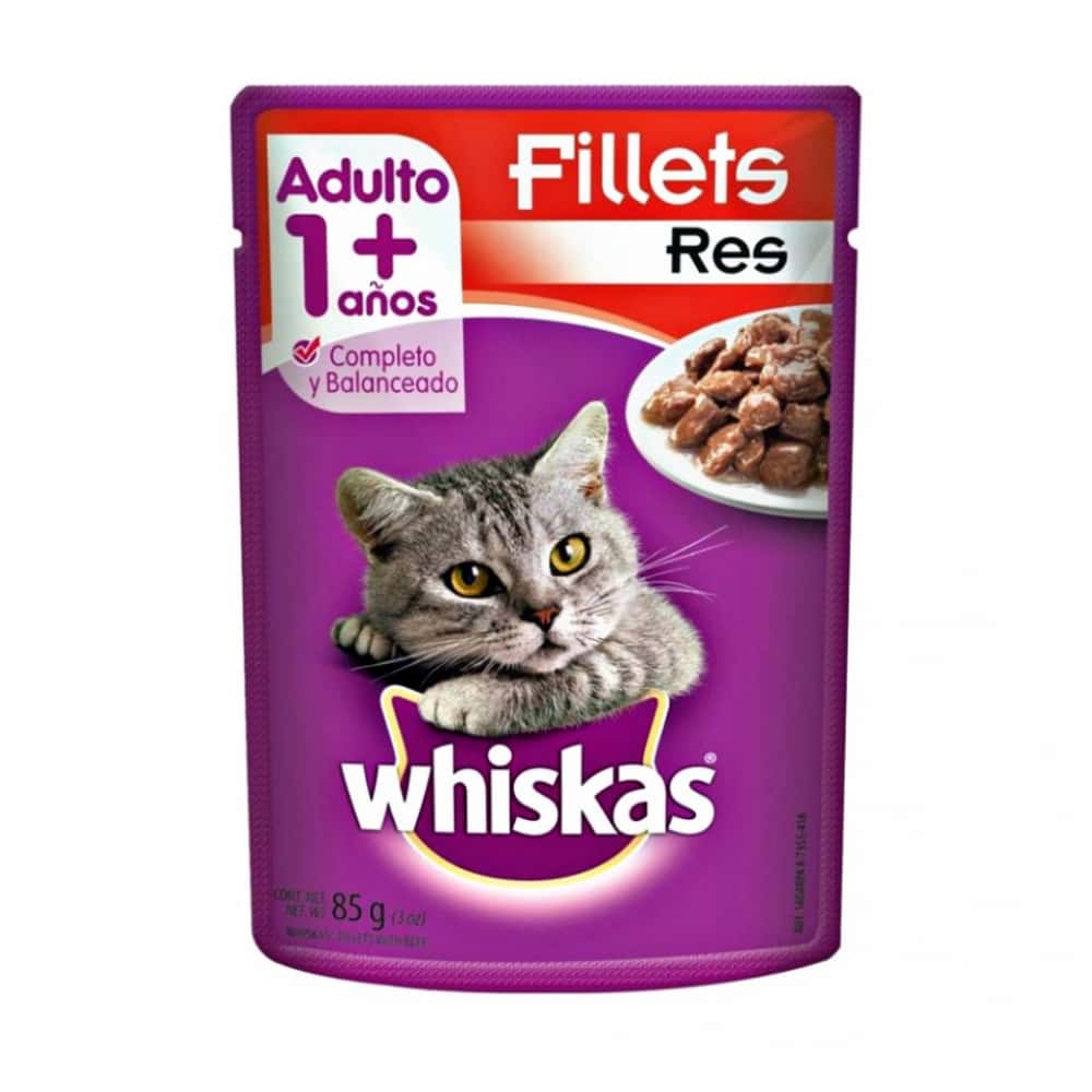 Alimento para gato adulto filetes de res Whiskas (85 g / 3 oz) - Miniatura 1