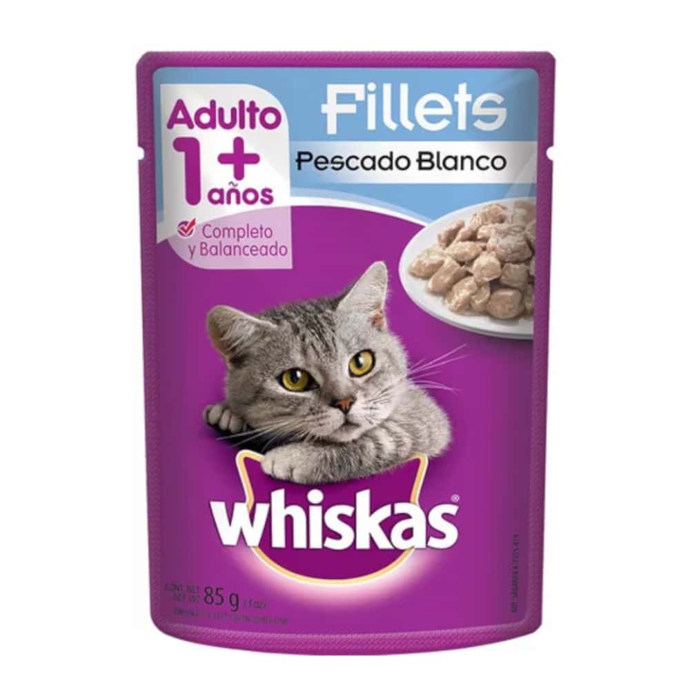 Comida para gatos adultos filletes de pescado blanco Whiskas (85 g / 2.99 oz) - Miniatura 1