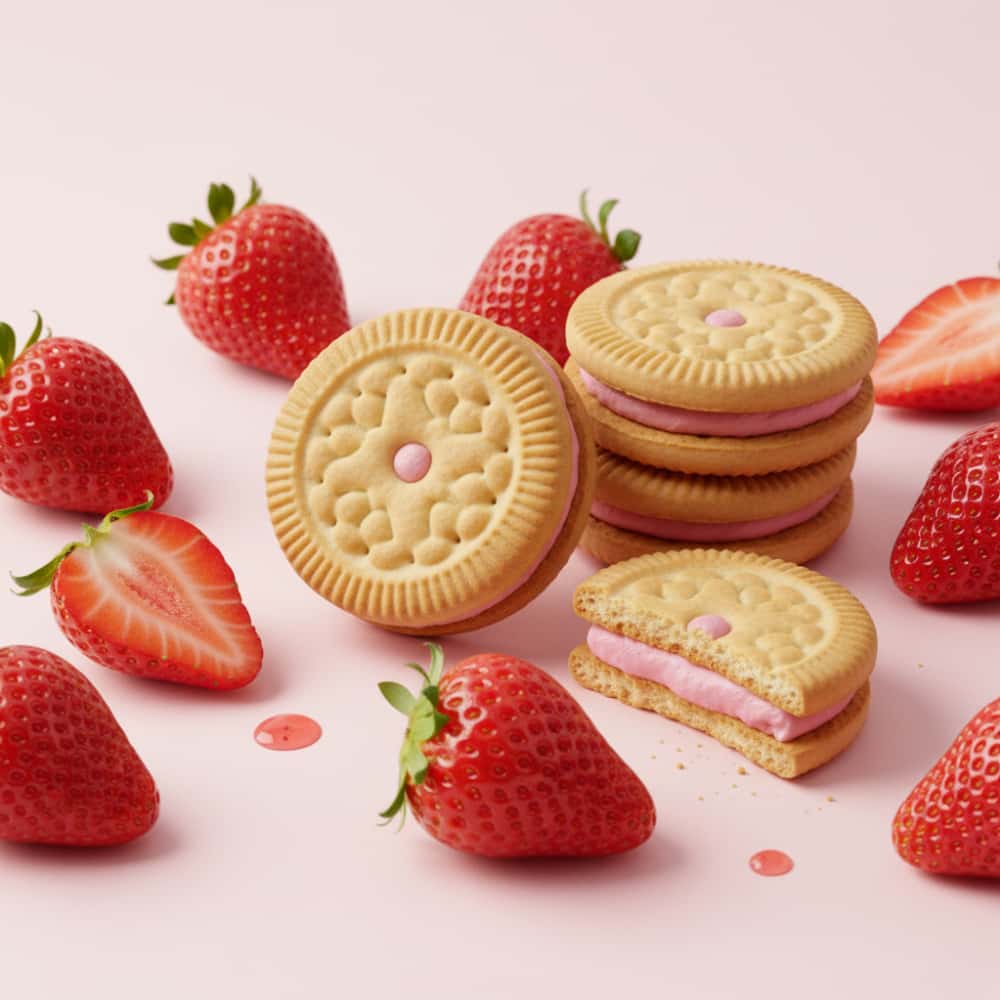 Galletas de vainilla rellenas con crema sabor a fresa Show Gol (12 x 76 g / 2.68 oz) - Miniatura 3