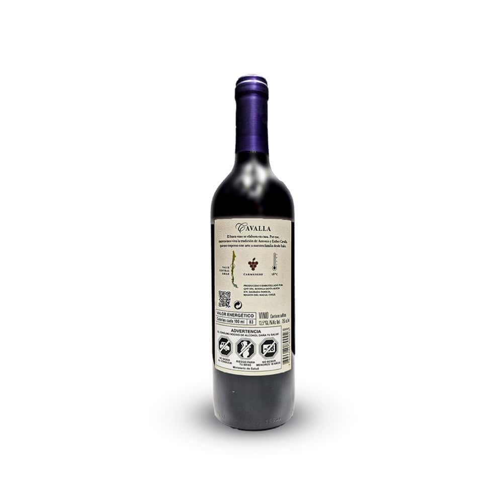 Vino tinto Carmenere Cavalla (750 ml) - Miniatura 2