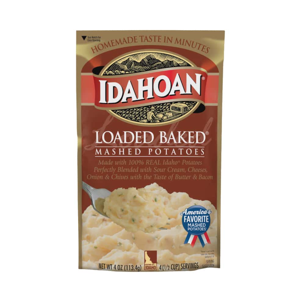 Puré de papas crema agria y cebollino, sabor mantequilla y tocino Idahoan (113.4 g / 4 oz) - Miniatura 1