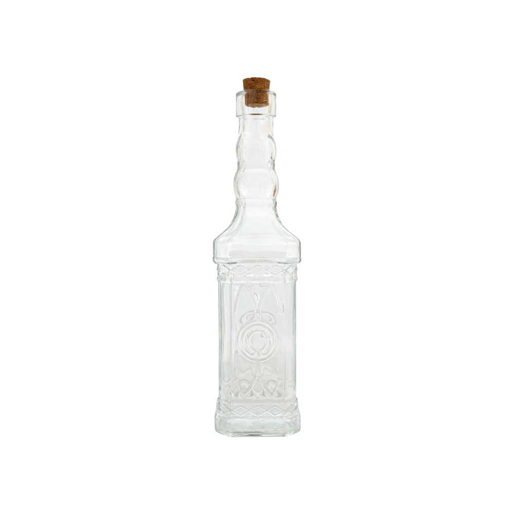Botella cristal cuadrada natural tapón corcho 500 ml Casa y Menaje - Miniatura 1
