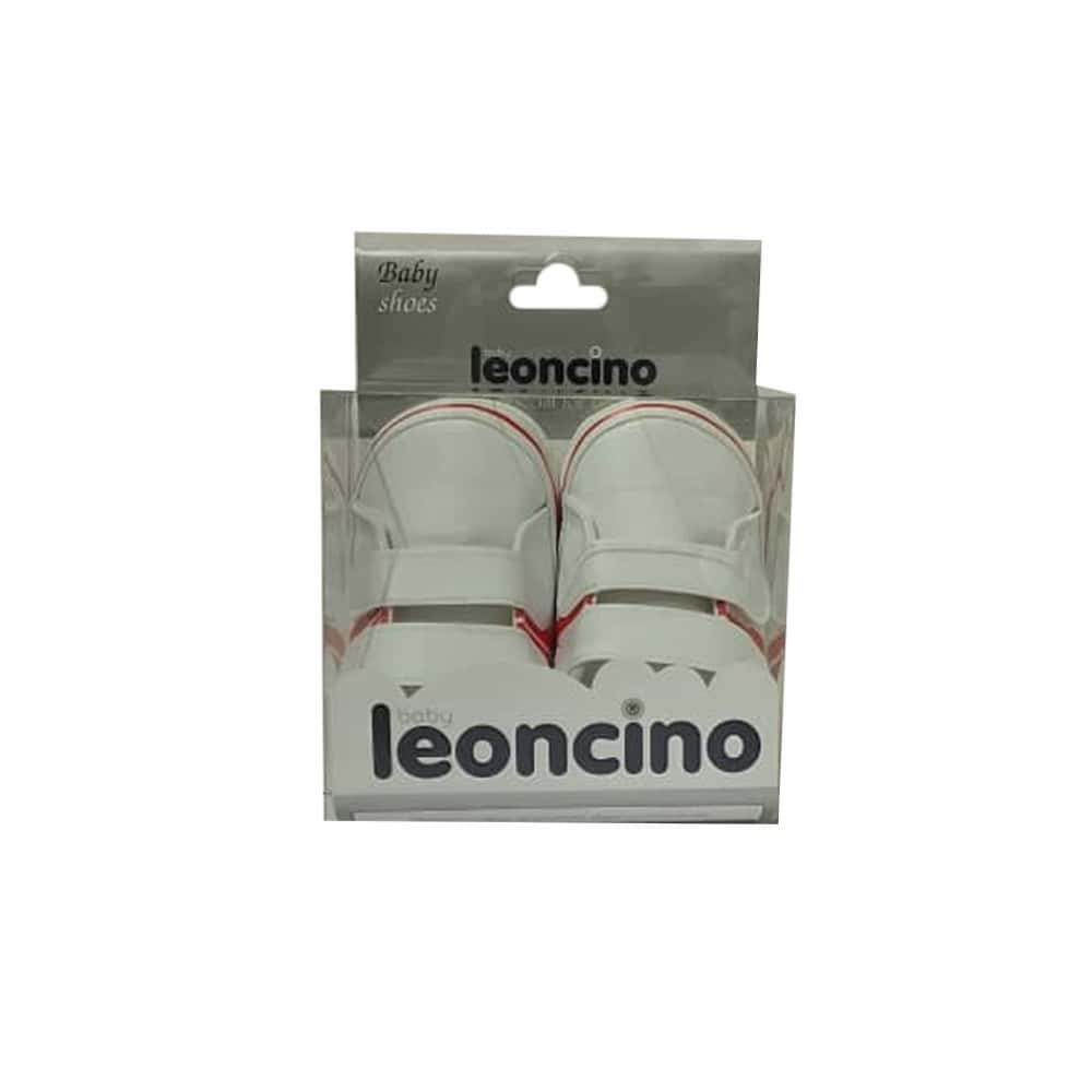Zapatillas blancas con rayas rojas para bebé Baby Leoncino (Talla 19) - Miniatura 1
